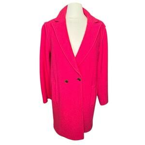 J Crew Coat Daphne Topcoat Size 14 Italian Boiled Wool in Hot Pink Fuchsia